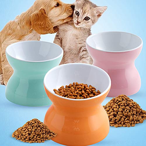 KKUUNXU Comedero para Perros Grande para Perros Gatos,Cuenco Elevado para Mascotas Ceramica Beber Plato Redondo Estable Plato Criado Gato