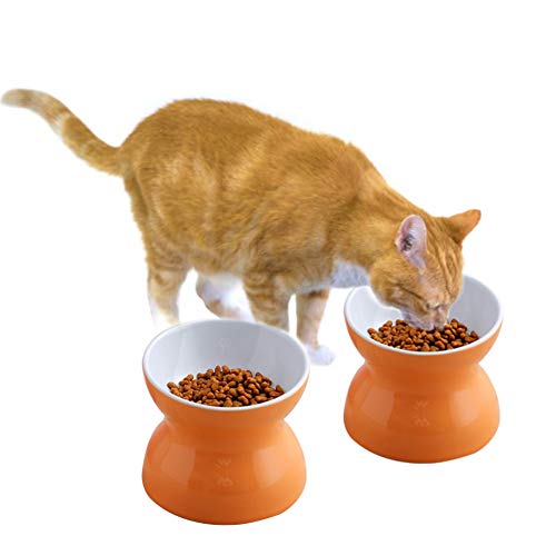 KKUUNXU Comedero para Perros Grande para Perros Gatos,Cuenco Elevado para Mascotas Ceramica Beber Plato Redondo Estable Plato Criado Gato