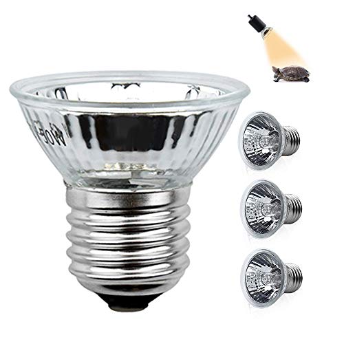Klarlight - 4 bombillas halógenas de 50 W E27 UVA UVB con retroiluminación calefactor para reptil, tragaluz, tortugas de agua, arañas, ranas