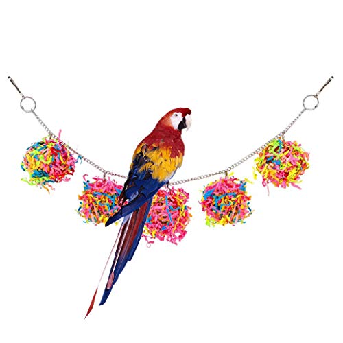 KLOVA Bola de masticación, trituradora de Loros de masticación de Aves, Juguete de Papel, forrajeo, Jaula Colgante, Juguetes, Percha de Columpio