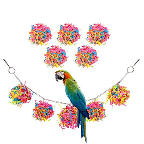 KLOVA Bola de masticación, trituradora de Loros de masticación de Aves, Juguete de Papel, forrajeo, Jaula Colgante, Juguetes, Percha de Columpio