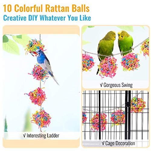 KLOVA Bola de masticación, trituradora de Loros de masticación de Aves, Juguete de Papel, forrajeo, Jaula Colgante, Juguetes, Percha de Columpio