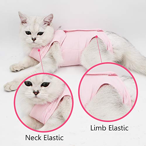 Knhunupl - Traje de recuperación profesional para gatos y heridas abdominales o enfermedades de la piel, después de la cirugía, traje de pijama, collar electrónico alternativo para gatos y perros