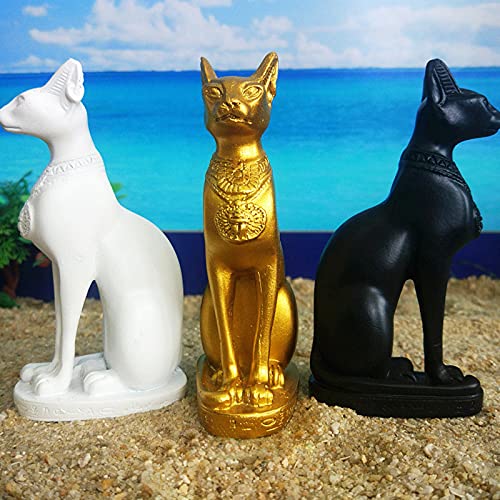Kocris Casa Acuario Egipto Antiguo Tanque de Peces Decoraciones Gato Diosa Bastet Reptil Tortuga Lagartija Araña Tanques Terrario Templo Egipcio Decoración Ornamento Mascota Oro