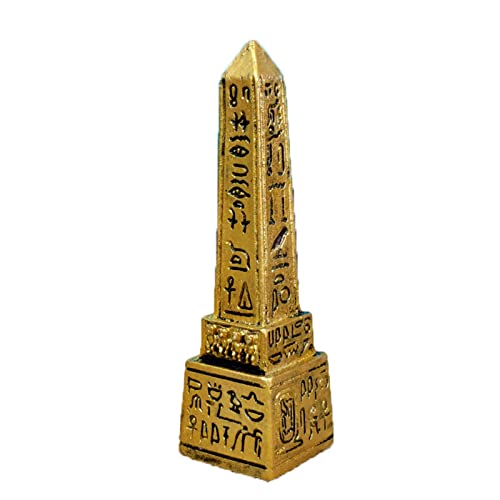 Kocris Casa Obelisco del Antiguo Egipto Terrario Reptil Tanque Terrario Decoraciones Tortugas Lagartos Araña Tanques Egipcios Inscripción Tableta Escultura Estatua Decoración Ornamento Acuario Oro
