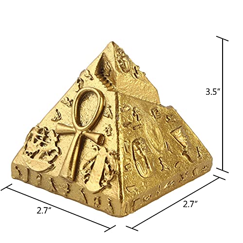 Kocris Casa Pirámide Faraón Acuario Peces Decoraciones Estatuas Estatuas Estatuas Escultura Antiguo Egipto Reptil Tortuga Lagarto, Tanques Araña Terrario Decoración Egipto Ornamento Mascota Oro
