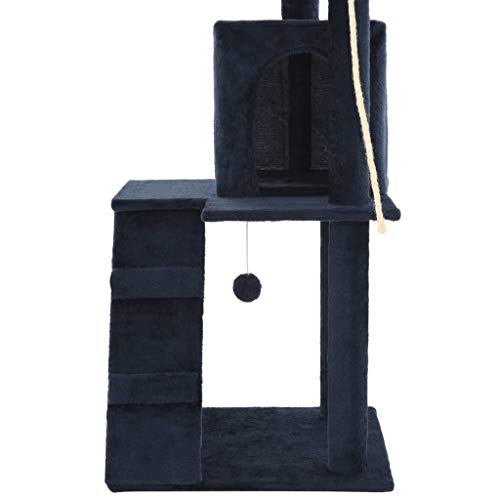 Ksodgun Rascador para Gatos con Postes rascadores de sisal Poste rascador para Gatos Muebles para Gatos Árbol trepador Grandes felinos 120 cm Azul Oscuro