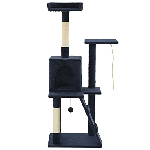 Ksodgun Rascador para Gatos con Postes rascadores de sisal Poste rascador para Gatos Muebles para Gatos Árbol trepador Grandes felinos 120 cm Azul Oscuro