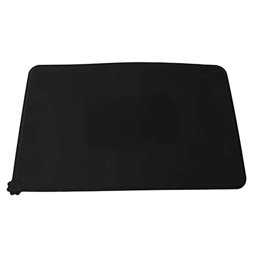 KU Syang Alfombrilla Impermeable para Mascotas para Perros y Gatos Alfombrilla de Silicona de Color Puro para Alimentos para Mascotas Negro