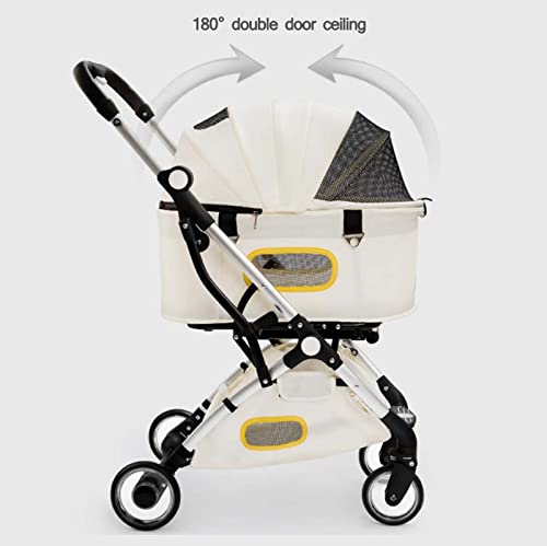 KUANDARGG 4 Ruedas Plegable Carro Gatos Mascotas, Resistente Y Ajustable Dirección, Plegable con Un Solo Clic, Instalación Rápida, Apto para Viajes, Pocket