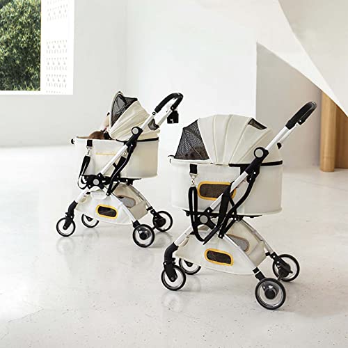 KUANDARGG 4 Ruedas Plegable Carro Gatos Mascotas, Resistente Y Ajustable Dirección, Plegable con Un Solo Clic, Instalación Rápida, Apto para Viajes, Pocket