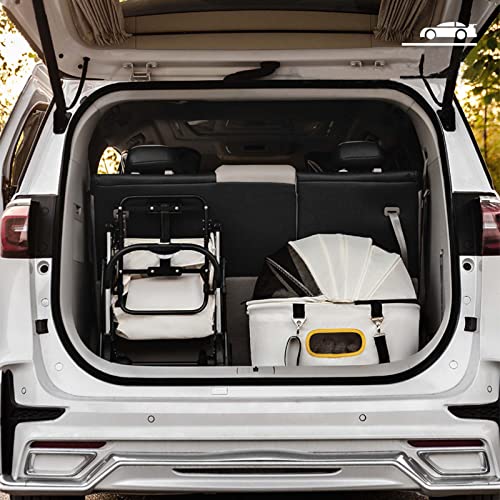 KUANDARGG 4 Ruedas Plegable Carro Gatos Mascotas, Resistente Y Ajustable Dirección, Plegable con Un Solo Clic, Instalación Rápida, Apto para Viajes, Pocket