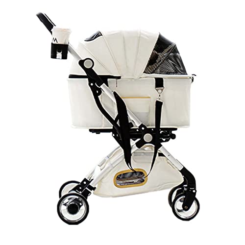 KUANDARGG 4 Ruedas Plegable Carro Gatos Mascotas, Resistente Y Ajustable Dirección, Plegable con Un Solo Clic, Instalación Rápida, Apto para Viajes, Pocket