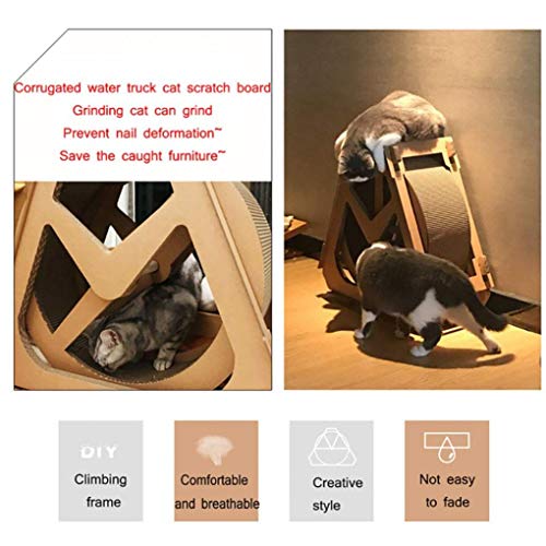KUANDARM Cinta De Correr Corrugada para Gatos Rueda De La Fortuna Tablero para Raspar Gatos Almohadillas para Rascar Marco De Escalada para Gatos Rueda De Rotación