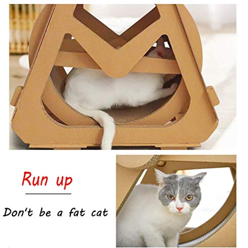 KUANDARM Cinta De Correr Corrugada para Gatos Rueda De La Fortuna Tablero para Raspar Gatos Almohadillas para Rascar Marco De Escalada para Gatos Rueda De Rotación