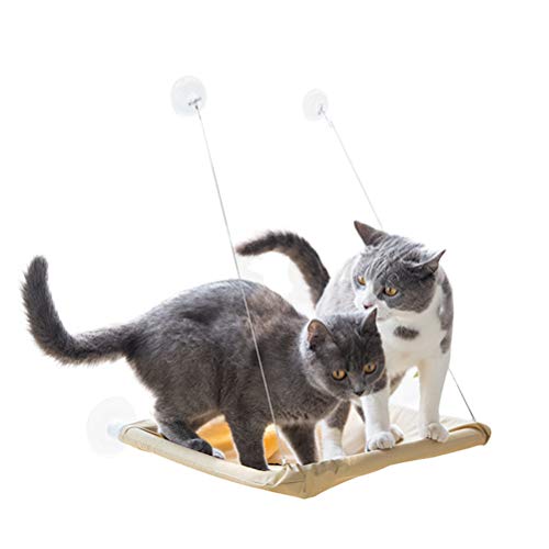 KUANDARYJ Moda Hamaca para Gato Hamaca Ventana de Gato Camas Tomar el Sol para Gato Camas para Ventanas con Ventosa hasta 15 kg Comodo
