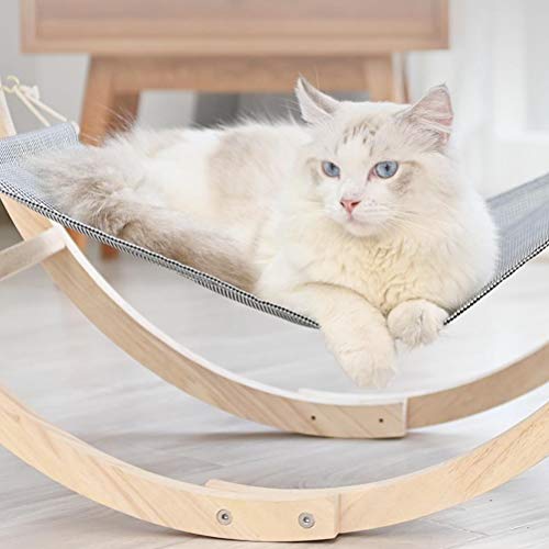 KUANDARYJ Moda Nido de Gato, pequeña Hamaca, Cachorro, Gatito, Cama Colgante, Columpio con Marco de Madera Duradero para Mascotas pequeñas, Cama Colgante Comodo, 50 * 25.5 * 25.3cm