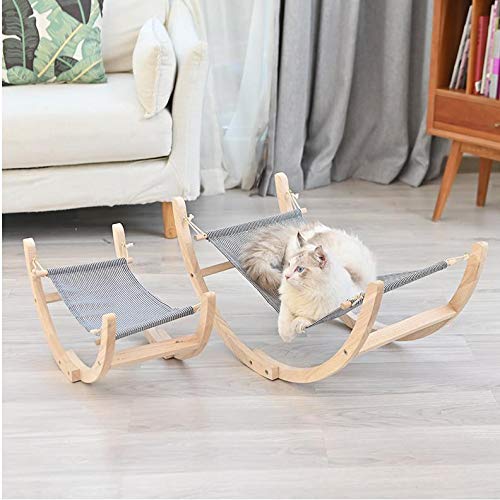 KUANDARYJ Moda Nido de Gato, pequeña Hamaca, Cachorro, Gatito, Cama Colgante, Columpio con Marco de Madera Duradero para Mascotas pequeñas, Cama Colgante Comodo, 50 * 25.5 * 25.3cm
