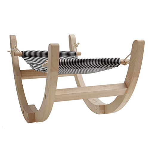 KUANDARYJ Moda Nido de Gato, pequeña Hamaca, Cachorro, Gatito, Cama Colgante, Columpio con Marco de Madera Duradero para Mascotas pequeñas, Cama Colgante Comodo, 50 * 25.5 * 25.3cm
