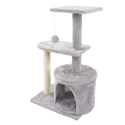 KUIDAMOS Árbol para Gatos, Perchas Acogedoras, Multicapa, Desmontable, Desatar, Molienda de Garras, Torre para Rascar Gatos, Espacio Espacioso con Bola de Felpa Colgante para Todas Las Estaciones