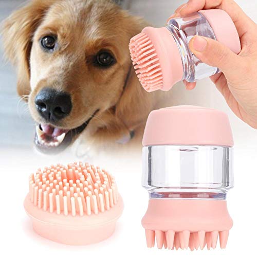 KUIDAMOS Cepillo de champú y masajeador, cepillos de baño para Perros, para Lavar Mascotas, Perros, Gatos, Caballos para Mascotas, Masaje de Lavado de Pelo(Rubber Powder)