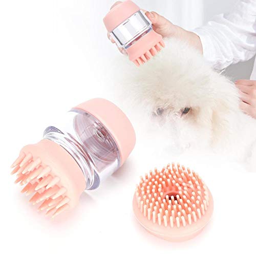 KUIDAMOS Cepillo de champú y masajeador, cepillos de baño para Perros, para Lavar Mascotas, Perros, Gatos, Caballos para Mascotas, Masaje de Lavado de Pelo(Rubber Powder)