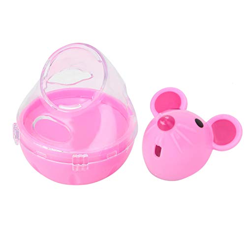 KUIDAMOS Dispensador de Comida Lenta, Tanque de Almacenamiento Transparente, Evita Que Las Mascotas se asfixien, comedero para Ratones y Gatos(Pink)