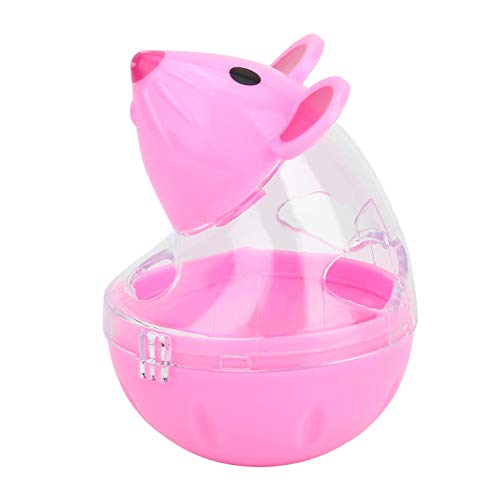 KUIDAMOS Dispensador de Comida Lenta, Tanque de Almacenamiento Transparente, Evita Que Las Mascotas se asfixien, comedero para Ratones y Gatos(Pink)