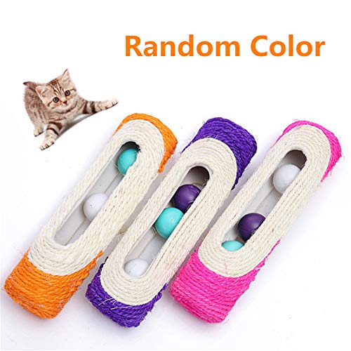 KunLS Rascadores Gato Alfombra Rascador para Gatos Rascadores De Gatos Rascador De Sisal De Tres Bolas De Campana Roller Gracioso Gato Bola De Juguete para Gatos