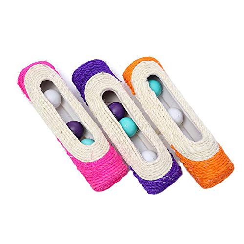 KunLS Rascadores Gato Alfombra Rascador para Gatos Rascadores De Gatos Rascador De Sisal De Tres Bolas De Campana Roller Gracioso Gato Bola De Juguete para Gatos
