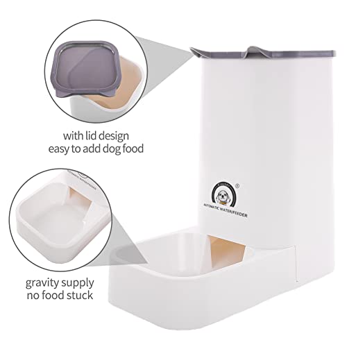 Kuoser Alimentador automático para mascotas para gatos/perros, dispensador automático de agua y alimentos de 3,8 l para gatitos pequeños y medianos, botella de agua para cachorros