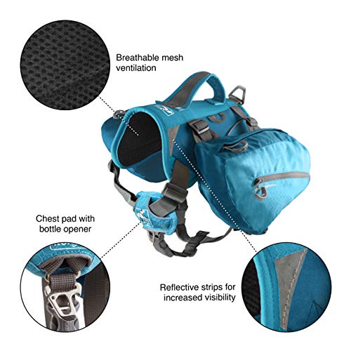 Kurgo Baxter (TM) - Mochila de Senderismo para Perro, Mochila alforja