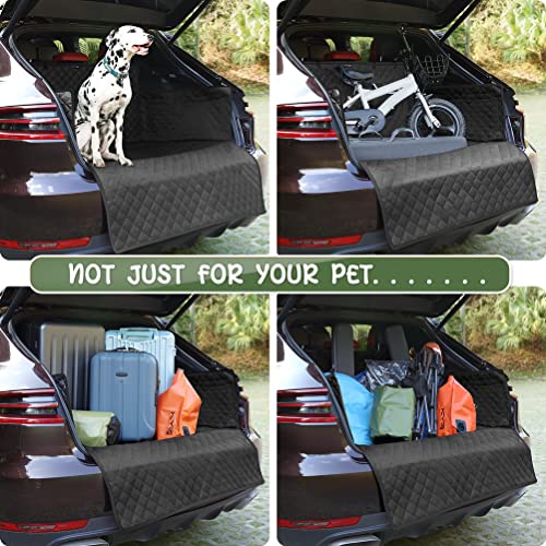 KYG Protector Maletero de Coche Alfombrilla Maletero Universal Cubierta Impermeable para Perro con Superficie Anti-Deslizamiento con Dos Bolsas de Almacenamiento y Comedero de Silicona Plegable Gratis