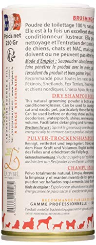 LADYBEL Brushing Powder - Champú para perros (250 g, 2 unidades)