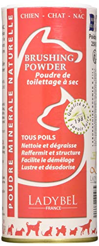 LADYBEL Brushing Powder - Champú para perros (250 g, 2 unidades)