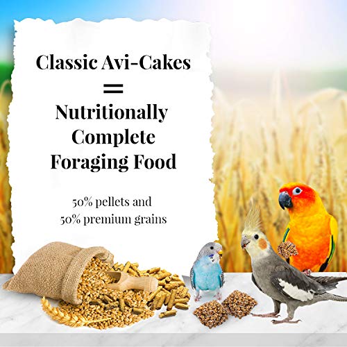 LAFEBER'S Classic AVI-Cakes - Comida para pájaros para Mascotas, Hecha con Ingredientes no modificados genéticamente y de Grado Humano, para cacatúas Conures periquitos, buñuelos (8 onzas)