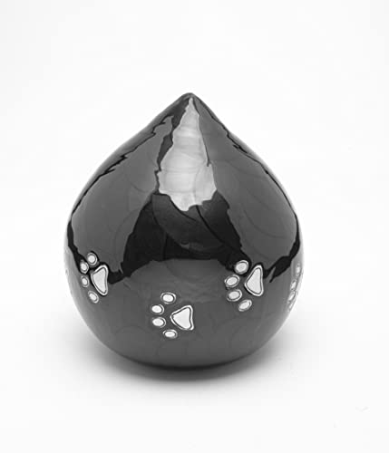 Lágrima De Urna Funeraria Au Paradis Des Chats Para Perro Y Gato, Urna Para Cenizas De Cremación, Memorial Para Animales, Recuerdo De Su Mascota. (Negro)