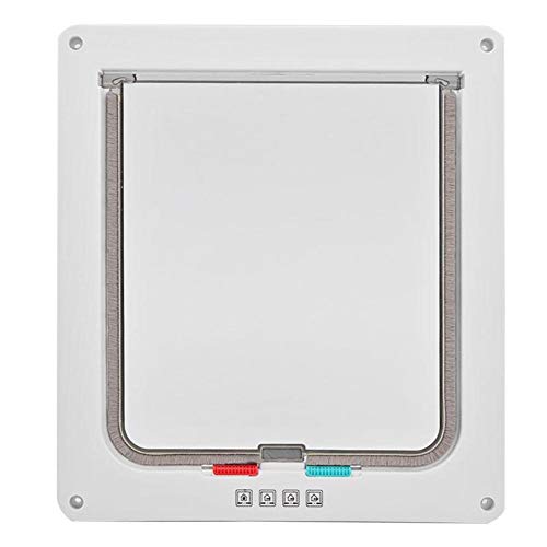 LahAd Gatera para Puerta Gatera Solapas de Gato para Puertas Perro Aleta de Puerta Inteligente Cat Flap Puerta para Mascotas Pequeño Gato Solapa White,Small