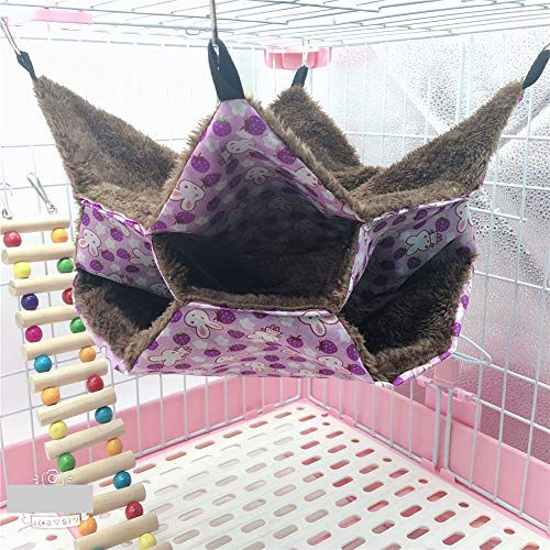 LahAd Hamaca Gato Cama Conejo Hámster Hamaca Pequeña Mascota Cama Jaula para Hamster, Accesorios Gatito Cama Hamacas de Rata para Jaula Conejo de la Cama Purple