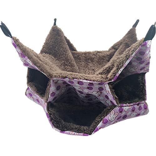 LahAd Hamaca Gato Cama Conejo Hámster Hamaca Pequeña Mascota Cama Jaula para Hamster, Accesorios Gatito Cama Hamacas de Rata para Jaula Conejo de la Cama Purple