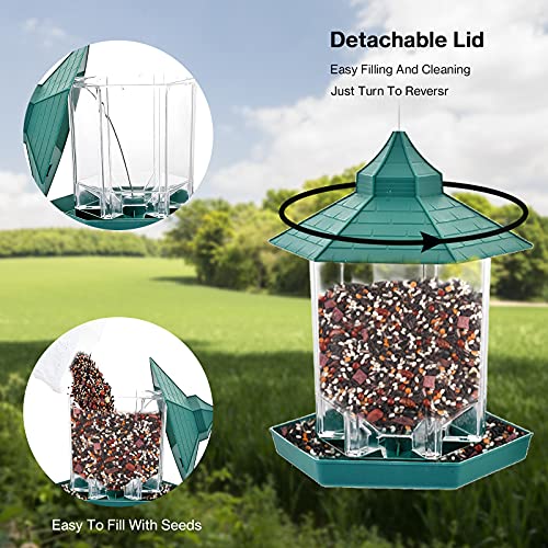 Laiashley Comedero para Pájaros, Resistente al Agua Comedero para pájaros a prueba de ardillas, Exteriores Agua Pajarera para Colgar para Colgar Pájaros Silvestres, Decoración de Jardín