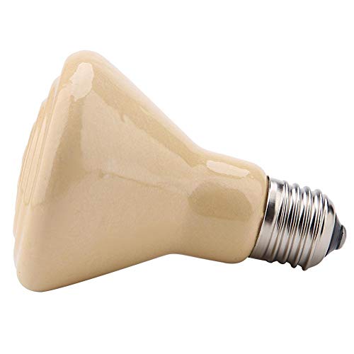 Lámpara de calefacción multifuncional, cerámica sólida Emisor de calor infrarrojo Criadora Lámparas de gallinero Bombilla Bombas de calor para reptiles Anfibios 220-230V(100W-Amarillo)