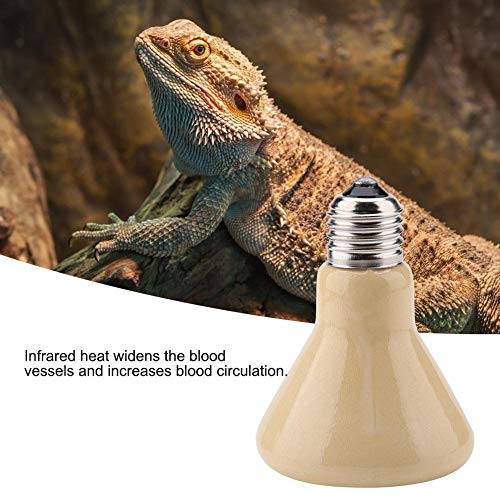 Lámpara de calefacción multifuncional, cerámica sólida Emisor de calor infrarrojo Criadora Lámparas de gallinero Bombilla Bombas de calor para reptiles Anfibios 220-230V(100W-Amarillo)