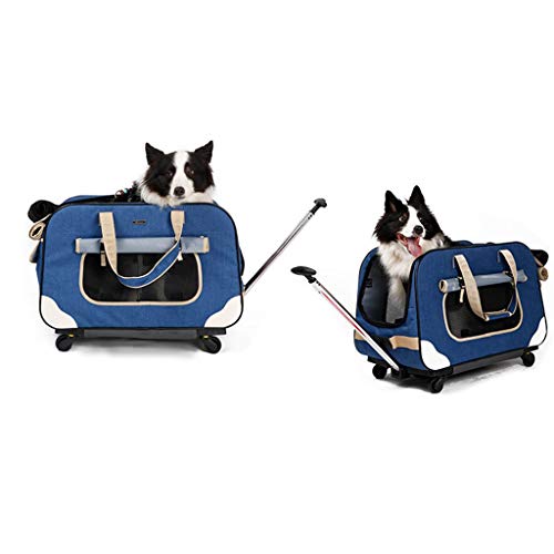 LAMZH Tres Ruedas para Gato Perro Pet Dog Trolley Bag Pet, Rolling Carrier Trolley Pet Travel Outdoor Carrier Carrito con Rueda para Mascotas Gatos Perro Cochecito Viaje Mascotas (Color : C)