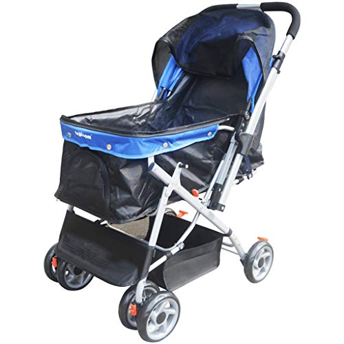 LAMZH Tres Ruedas Para Gato Perro Porta Mascotas Ruedas, Carro Plegable Portátil Mascotas Perro Gato Teddy Compacto Equipo Viaje Al Aire Libre Cuatro Ruedas Salir Cochecito Ligero Bolsa Mascotas Coche