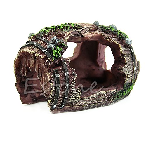 LANDUM acuario pecera resina roto barril ornamento cueva paisajismo decoración nuevo