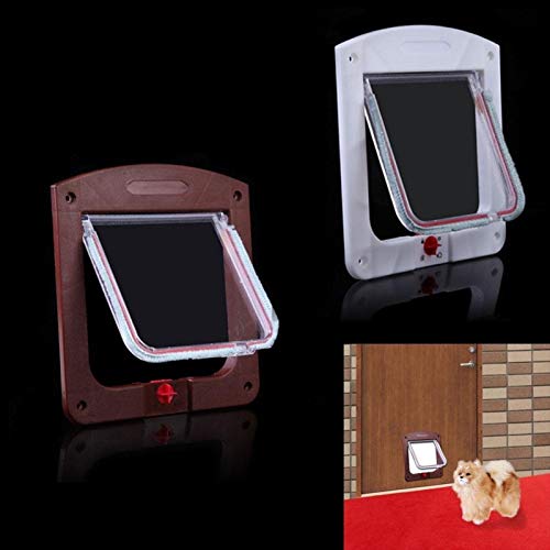 Langxing Gatito con Llave la Puerta gatera Perro de Bloqueo for Mascotas Apto for Cualquier Pared o Gatito Gato Perro Puerta Puerta de Seguridad Puerta abatible for Mascotas pequeñas (Color : Coffee)