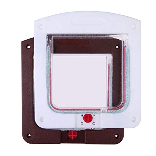 Langxing Gatito con Llave la Puerta gatera Perro de Bloqueo for Mascotas Apto for Cualquier Pared o Gatito Gato Perro Puerta Puerta de Seguridad Puerta abatible for Mascotas pequeñas (Color : Coffee)