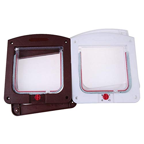Langxing Gatito con Llave la Puerta gatera Perro de Bloqueo for Mascotas Apto for Cualquier Pared o Gatito Gato Perro Puerta Puerta de Seguridad Puerta abatible for Mascotas pequeñas (Color : Coffee)