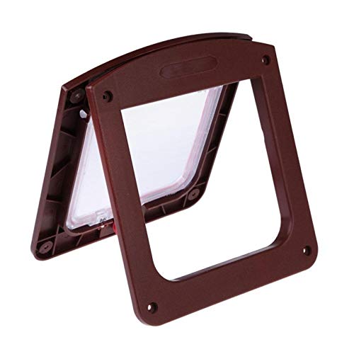 Langxing Gatito con Llave la Puerta gatera Perro de Bloqueo for Mascotas Apto for Cualquier Pared o Gatito Gato Perro Puerta Puerta de Seguridad Puerta abatible for Mascotas pequeñas (Color : Coffee)